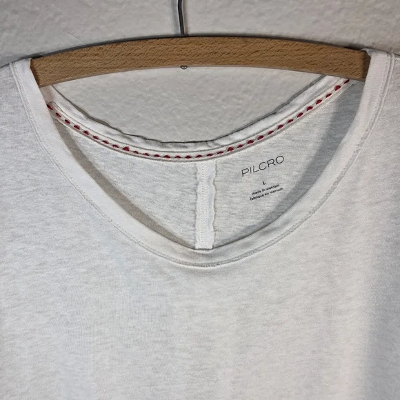 Pilcro Oversized Linen Lightweight Cap Muscle Tee Causal Sz L White Assimetrical - Picture 4 of 15
